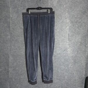Daniel Buchler Joggers Men XL Gray Ribbed Velour Lounge Pants Drawstring Stretch